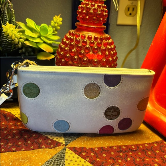 Coach Limited Edition Polka Dot Leather Wristlet - Picture 2 of 4